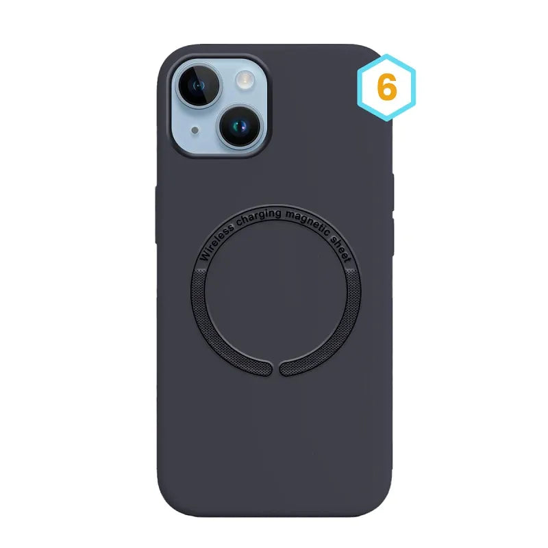 Силиконов калъф MagSafe Skin Effect—iPhone 15—Navy Blue (6)