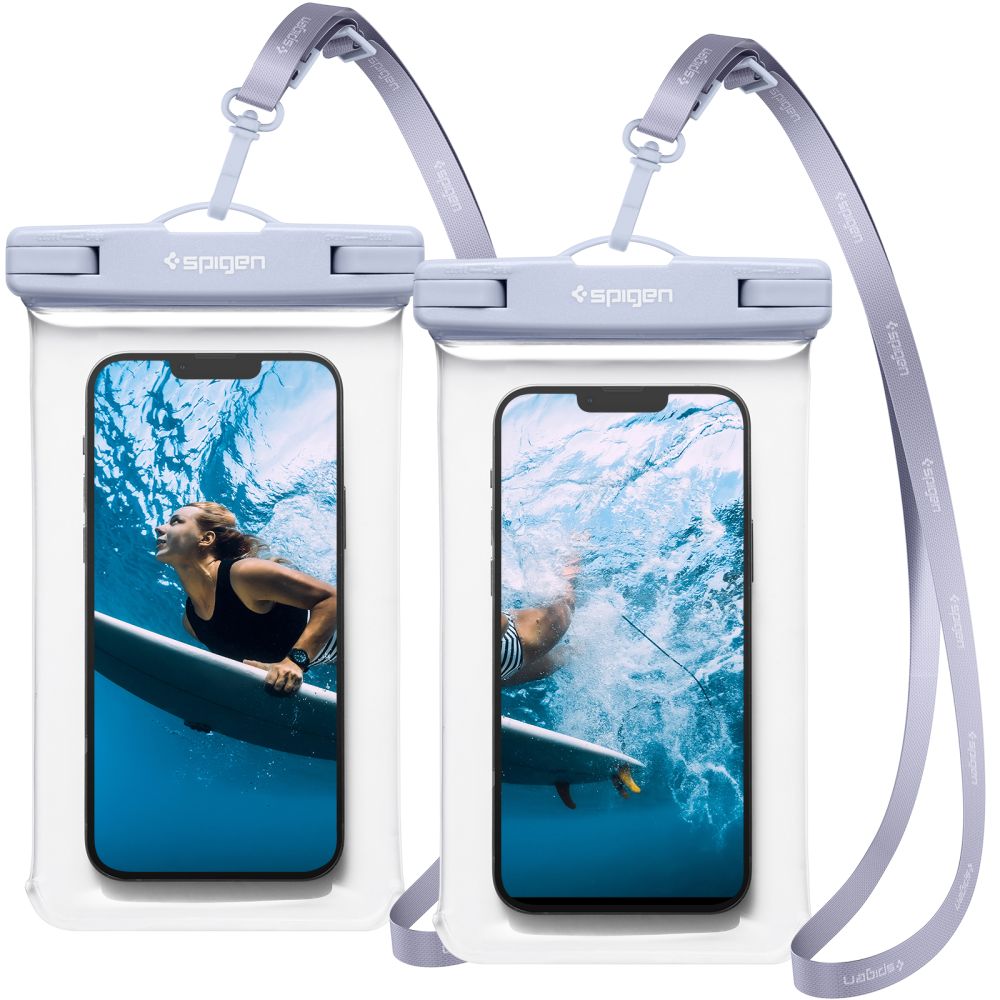 Spigen - (2 pack) Waterproof Case (A601) - IPX8, for Phone 3.5 - 7" - Aqua Blue