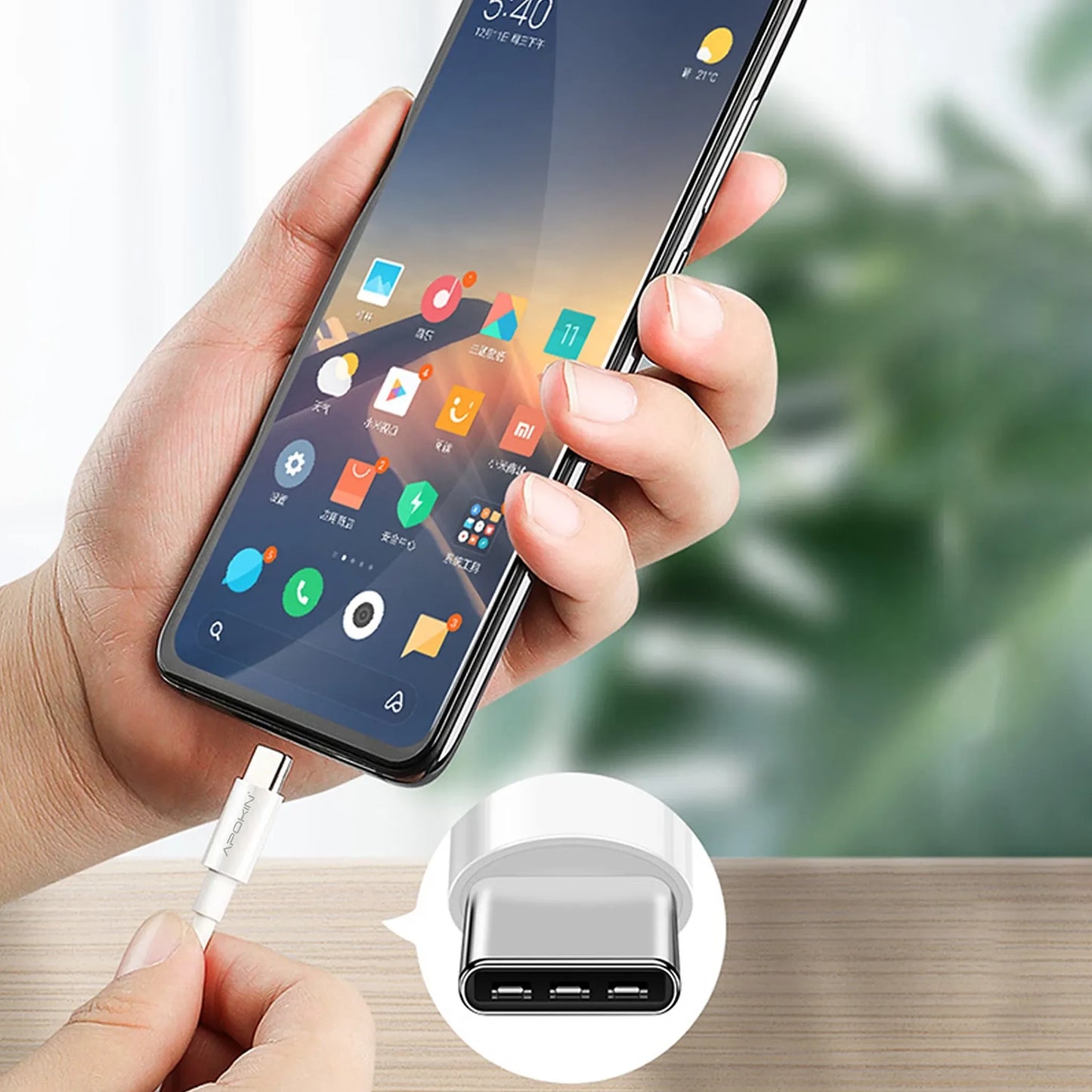 Кабел за данни и бързо зреждане— 3.0A USB (2.4А) към Type-C (2 м.)—Бяло