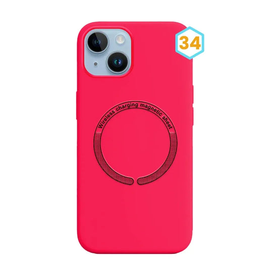 Силиконов калъф MagSafe Skin Effect—iPhone 15—Червено(34)
