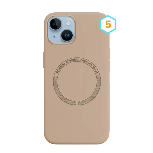 Силиконов калъф MagSafe Skin Effect—iPhone 13Pro—Бежово(5)