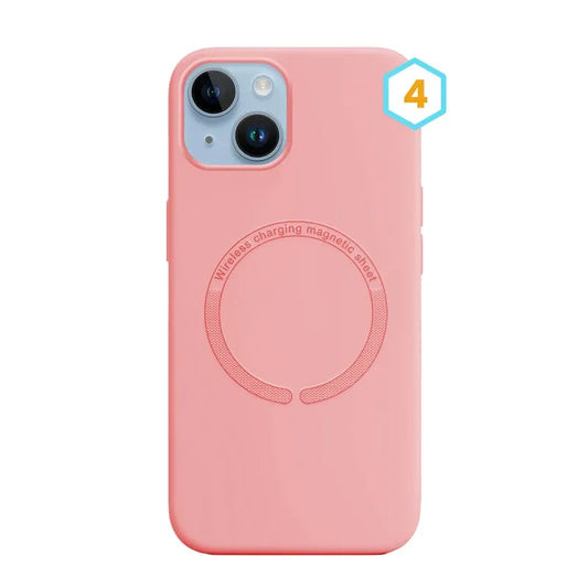 Силиконов калъф MagSafe Skin Effect—iPhone 15—Розово (4)