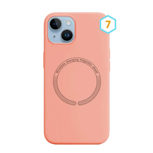 Силиконов калъф MagSafe Skin Effect—iPhone 14—Розово (7)
