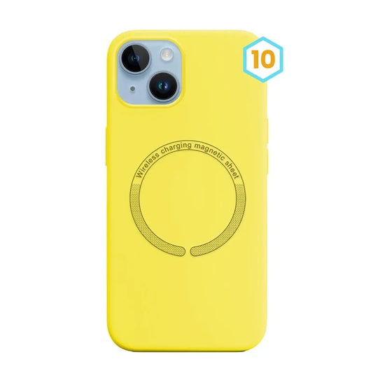 Силиконов калъф MagSafe Skin Effect—iPhone 14—Жълто (10)