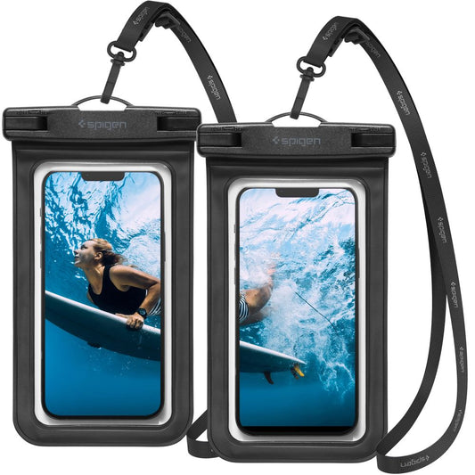 Spigen - (2 pack) Waterproof Case (A601)  - IPX8, for Phone 3.5 - 7" - Black
