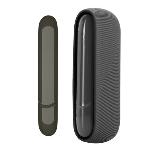 Techsuit - Silicone Case - for IQOS 3 DUO, with Magnetic Side Cover - Black