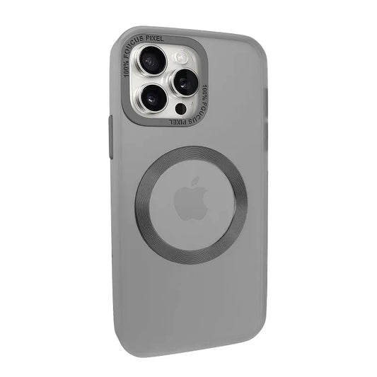 Премиум матов калъф IPhone  – безжично зареждане –  сив цвят – елегантен и модерен