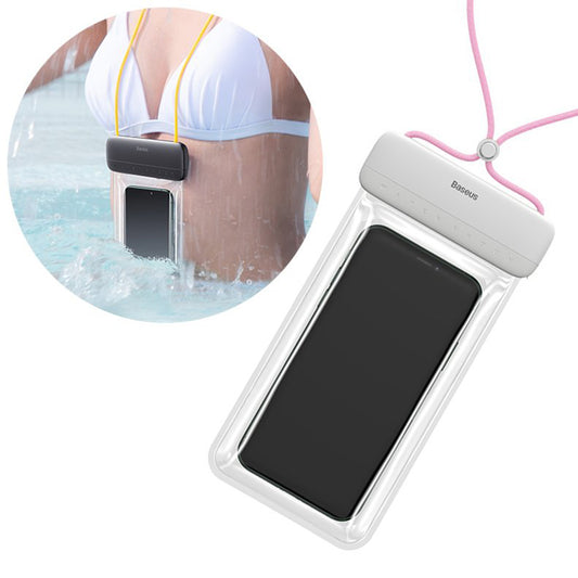 Baseus - Waterproof Case Let"s Go (ACFSD-D24) - Universal Cover for Mobile Phones, IPX8, max 7.2" - Pink