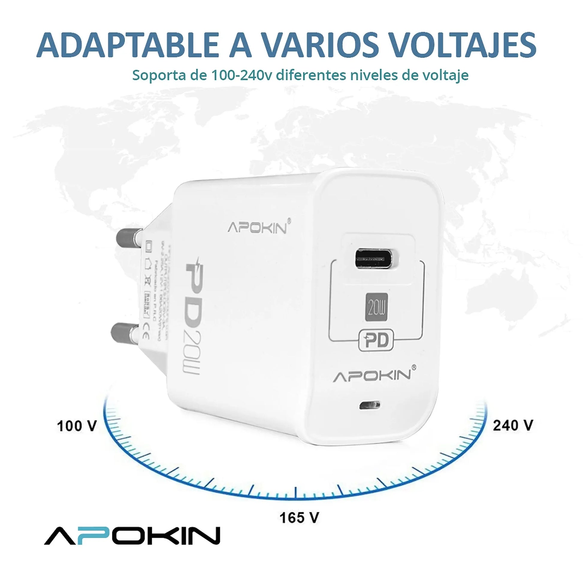 Заряден адаптер – PD 20W – интилигентен чип – адаптивен волтаж – Бяло