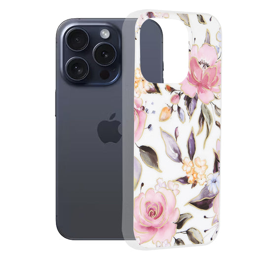 Techsuit - Marble Series - iPhone 15 Pro - Chloe White