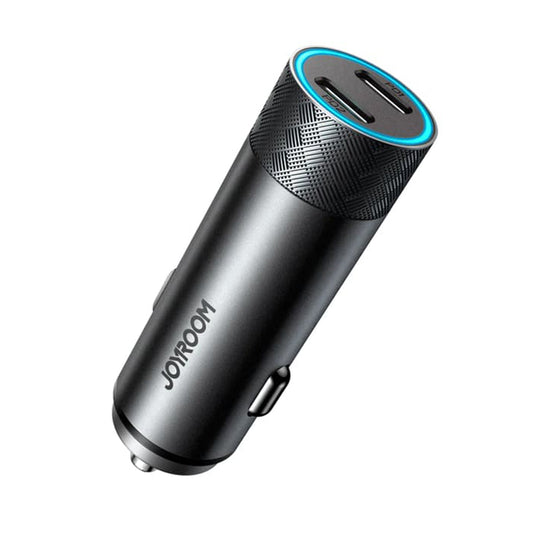 JoyRoom - Car Charger (JR-CL13) - 2x Type-C, LED Light, Fast Charging, 50W - Gray