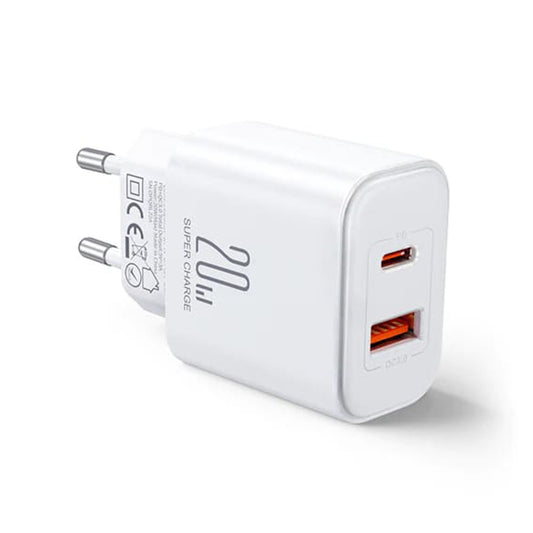 JoyRoom - Wall Charger (JR-TCF05) - USB, Type-C, 20W - White